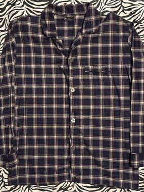 Merona Navy and White Plaid Button-Down Shirt